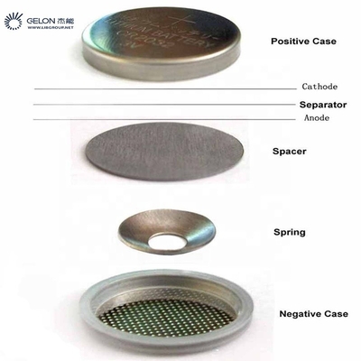 Casing Sel Koin 304SS Termasuk Bahan Baterai Lithium Ion Pegas Dan Spacer Untuk Penelitian Sel Koin