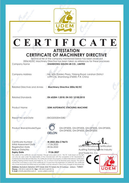 Cina Shandong Gelon Lib Co., Ltd Sertifikasi
